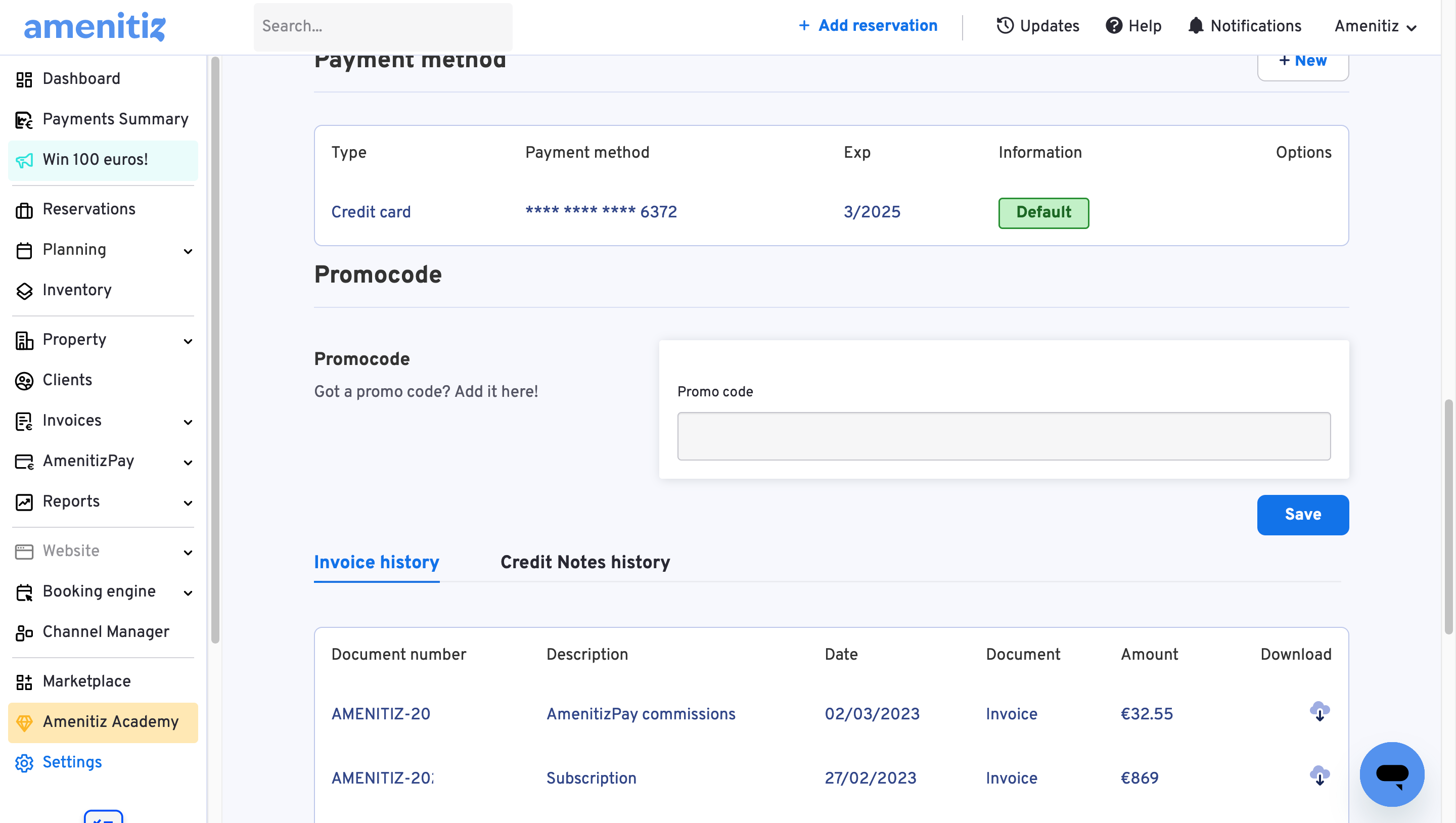 Commissions AmenitizPay